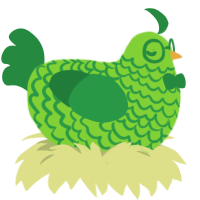 A grass and viridian chicken with a lace pattern