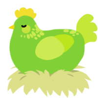 Lemon n Lime, a grass and lime chicken with a neck-speckle pattern