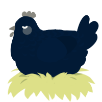 A tumblr chicken with a half-lace pattern