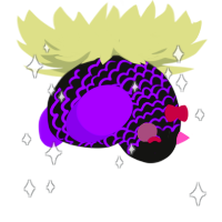 A black and violet chicken with a lace pattern