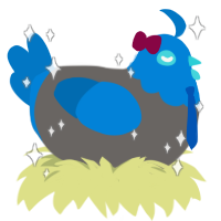 A grey and sapphire chicken with a head pattern