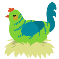 Algae, a grass and sea chicken with a half-bar pattern