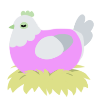 bepto pismol, a lavender and mist chicken with a head pattern