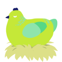 Expensiveassproject, a lime and spring chicken with a neck-band pattern