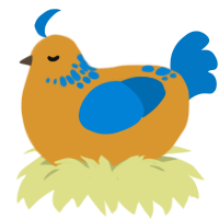 Cute colors, a orange and sapphire chicken with a neck-speckle pattern