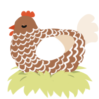 Chocolate orange, a brown and cream chicken with a lace pattern