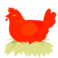 Psycho Killer, a vermilion chicken with a neck-speckle pattern