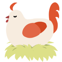 Sweet Nuthin, a cream and vermilion chicken