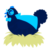 A tumblr chicken with a bar pattern