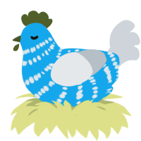 A sky and mist chicken with a bar pattern