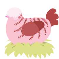 (unnamed), a rose and red chicken with a half-bar pattern