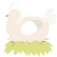 Moonshine - A, a cream and white chicken with a neck-band pattern
