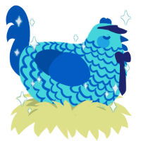 Auquamarnine, a aqua and ultramarine chicken with a lace pattern