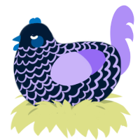 A tumblr and lilac chicken with a lace pattern