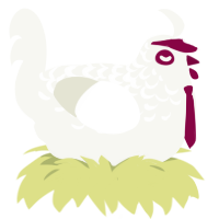 Powdered Sugar, a white chicken with a half-lace pattern