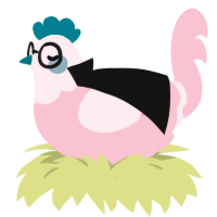 A rose chicken with a head pattern