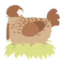 A beige and brown chicken with a half-lace pattern