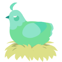 A spring and mint chicken with a head pattern