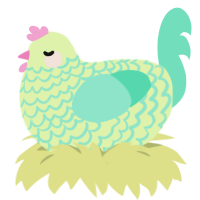 A apple and mint chicken with a lace pattern
