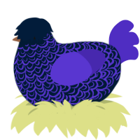 A tumblr and indigo chicken with a double-lace pattern