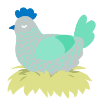 (unnamed), a silver and mint chicken with a lace pattern