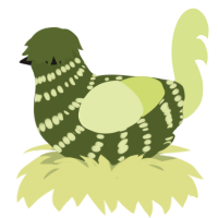 A olive and lemon chicken with a bar pattern