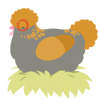 A ash and orange chicken with a neck-speckle pattern