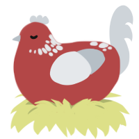 (unnamed), a red and mist chicken with a neck-speckle pattern