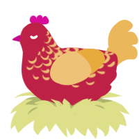 A crimson and honey chicken with a half-lace pattern