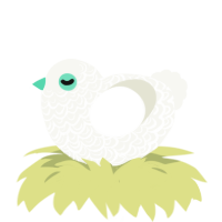 A white chicken with a double-lace pattern
