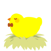 A yellow chicken