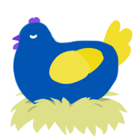Ikea, a ultramarine and yellow chicken