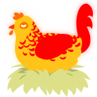 A ash and wine chicken with a half-lace pattern