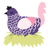 A overcast and rose chicken with a lace pattern