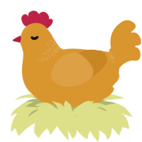 Her, a orange chicken with a neck-band pattern