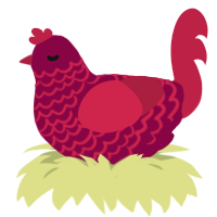 crimson yxx, a maroon and crimson chicken with a lace pattern
