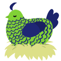 (unnamed), a grass and navy chicken with a lace pattern