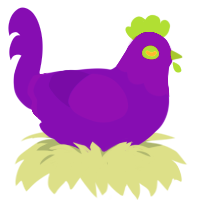 happy halloween, a violet chicken with a head pattern