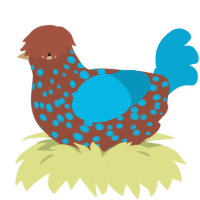 (unnamed), a russet and cerulean chicken with a speckle pattern