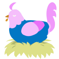 紫蓝, a sapphire and lavender chicken with a head pattern