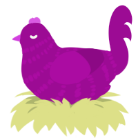 A plum chicken with a bar pattern