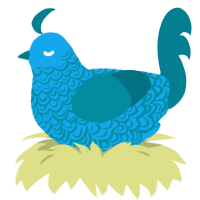 Blue1, a sky and sea chicken with a double-lace pattern