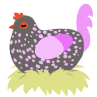 (unnamed), a grey and lavender chicken with a speckle pattern