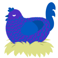 3 mod ultra zw, a indigo and ultramarine chicken with a lace pattern