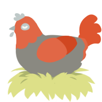(unnamed), a ash and vermilion chicken with a head pattern