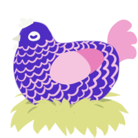 (unnamed), a indigo and pink chicken with a lace pattern