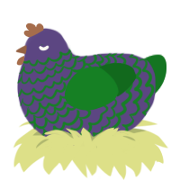 Berry, a overcast and leaf chicken with a lace pattern