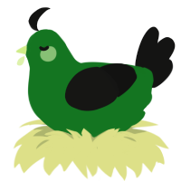 Gherkin, a leaf and black chicken