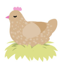A beige chicken with a speckle pattern
