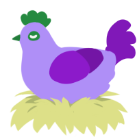 A lilac and violet chicken
